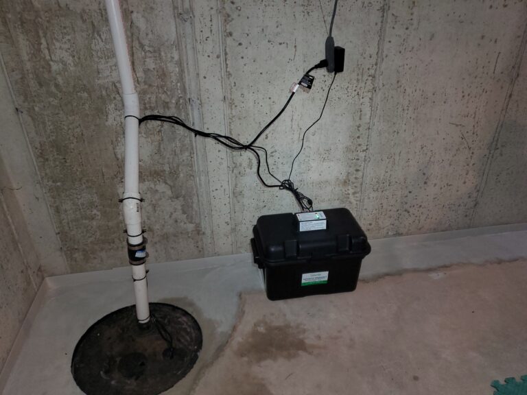 "Basement with drainage system being installed to prevent water intrusion."